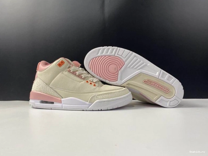 One Kick CK9246-116 3 Sail Rust Jordan Air Retro Pink (W) 0810